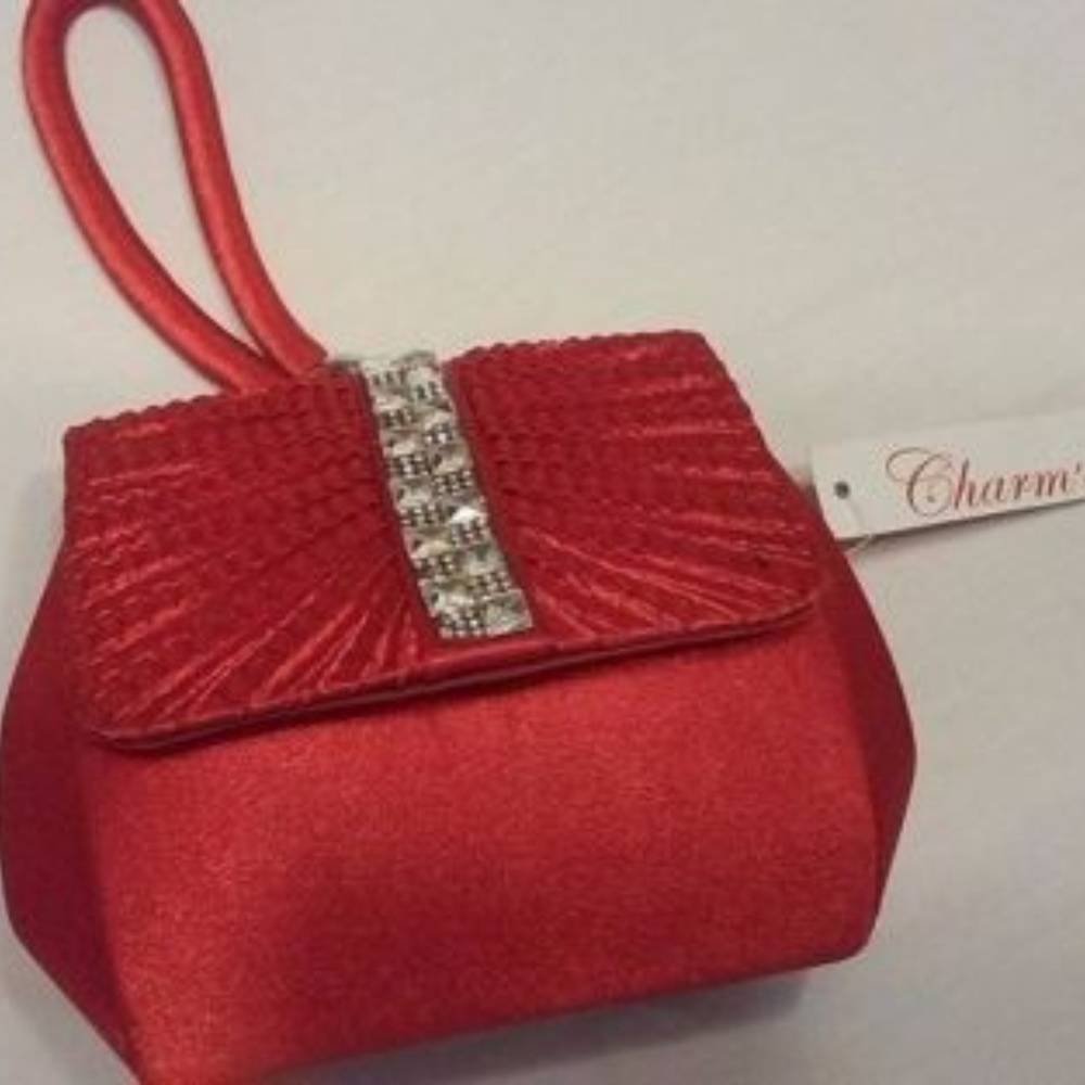 Charms Silver Sparkle Sequins Wristlet Evening Bag